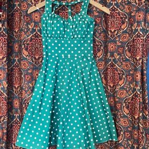 Green Pin Up Flare Dress